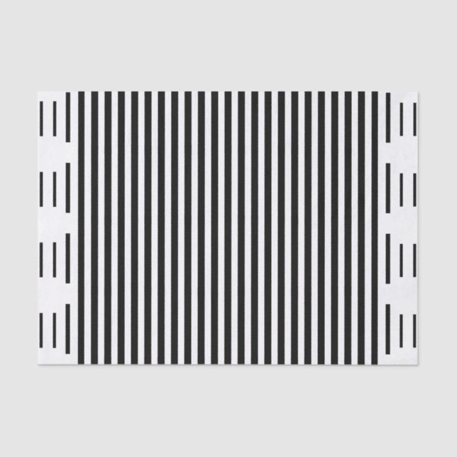 Papel De Seda Quebra de Presente Moderna em Chic Black White Str (Frente )