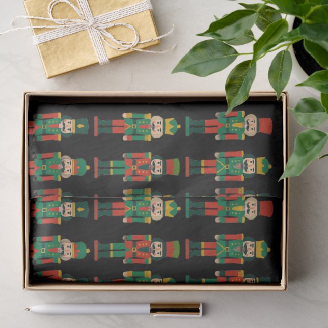 Papel De Seda Quebra-Nozes de Natal em Preto (Presente)
