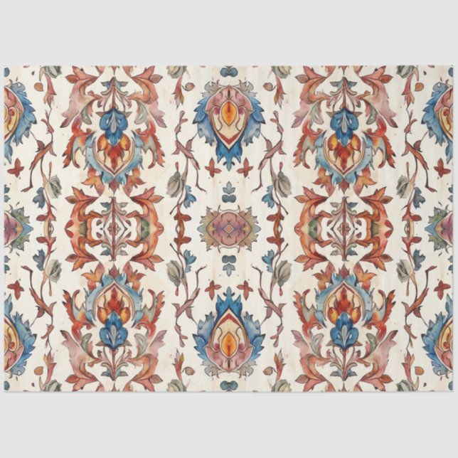 Papel De Seda Quebra Rústica com Decoupage Azul (Frente )