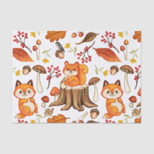 Papel De Seda Queda de animais de capoeira e de folhas laranja