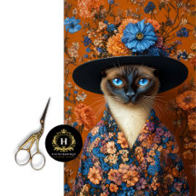 Queda de Gato Floral Siamês na Desnutação de Vesti