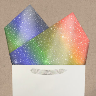 Papel De Seda Queda de Neve Aquarela Arco-Íris Galáxias LGBT