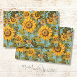 Papel De Seda Queda Dúvida da Borboleta de Girassol Azul Ephemer