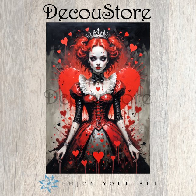 Papel De Seda Queen of Hearts Decoupage (Criador carregado)