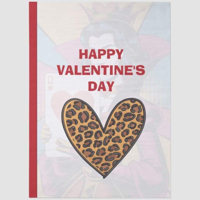 Papel De Seda Queen of Hearts Pop Art Woman (Frente )