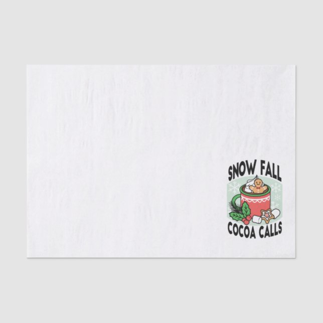 Papel De Seda Quente quente com a queda de neve chamada de cacau (Frente )