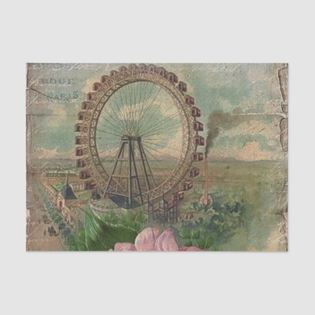 Papel De Seda Quic francês,Paris,rústico,colagem,vitoriano,elega (Frente )