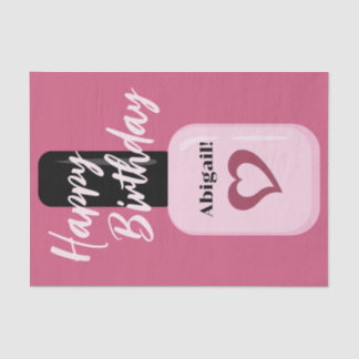 Papel De Seda Quic Modern Pink Nail Polonês Personalizado