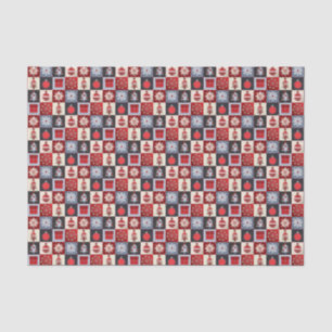 Papel De Seda Quilete de Patchwork de Natal Gingham Whimsical