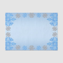 Papel De Seda Quinceañera Ice Blue Silver Floco de Neve de inver