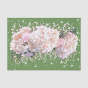 Papel De Seda Raça branca romântica hydrangeas rosa