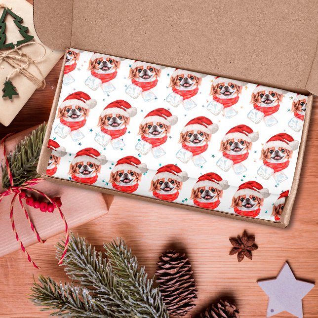 Papel De Seda Raça de Cachorro Chin Japonês Estrelas de Natal (Criador carregado)