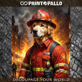 Papel De Seda Raça de cães Retriever Dourado: Bombeiro -