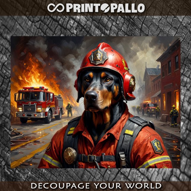 Papel De Seda Raça de cão Doberman como Bombeiro (Criador carregado)