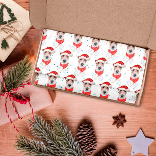 Papel De Seda Raça de Cão Wire Fox Terrier Estrelas de Natal