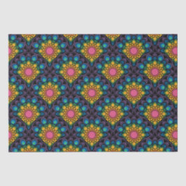 Papel De Seda Rainbow Floral Fountain Mandala Art Scallop