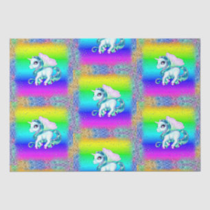 Papel De Seda Rainbow Glitter Unicorns
