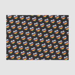 Papel De Seda Rainbow Heart Pattern
