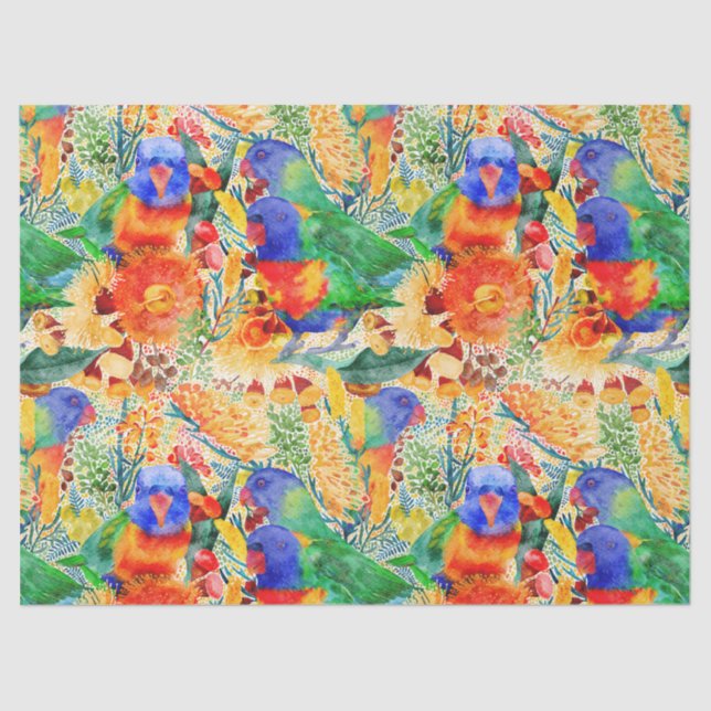Papel De Seda Rainbow Lorikeet Garden (Frente )