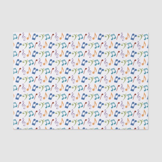 Papel De Seda Rainbow Music Notes Tissue Paper (Frente )