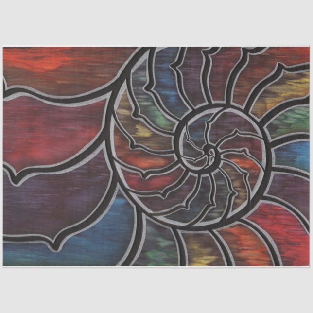 Papel De Seda Rainbow Nautilus Silver (Frente )