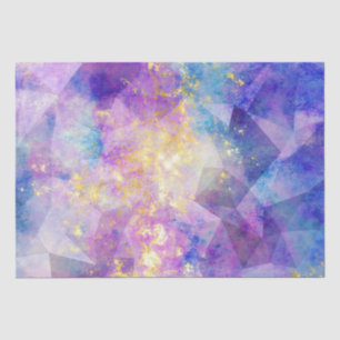 Papel De Seda Rainbow Ombre e Dourado Padrão Opal de Fogo