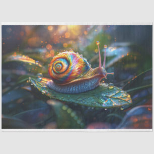 Papel De Seda Rainbow Snail na Folha de Folha