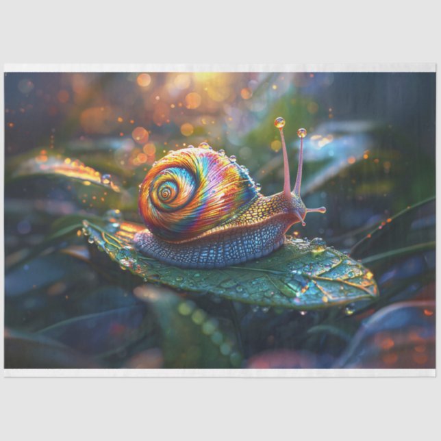 Papel De Seda Rainbow Snail na Folha de Folha (Frente )