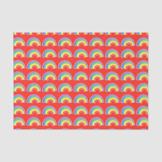 Papel De Seda Rainbows em vermelho (Frente )