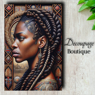 Papel De Seda Rainha Africana Régia Decoupagem