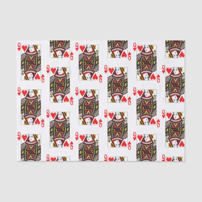 Papel De Seda Rainha Antica de Corações (Frente )