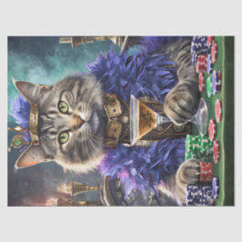 Papel De Seda Rainha da Mesa, Gato jogando cartas