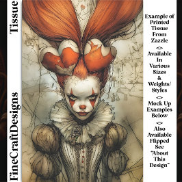 Papel De Seda Rainha de Coração do Circo Sombrio Harlequin DZ2L 