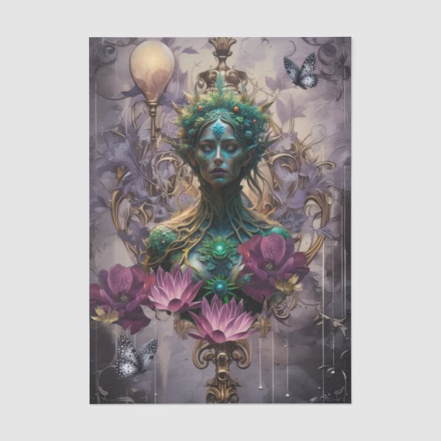 Papel De Seda Rainha do Decoupage da Floresta Fantasia dos Sonho (Frente )