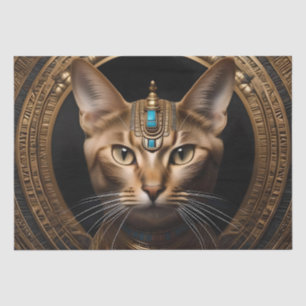 Papel De Seda Rainha do Nilo: Cleópatra o Gato em Headdress