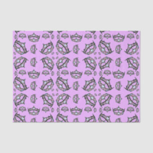Papel De Seda Rainha dos Corações Silver Crowns Tiaras Lilac ros