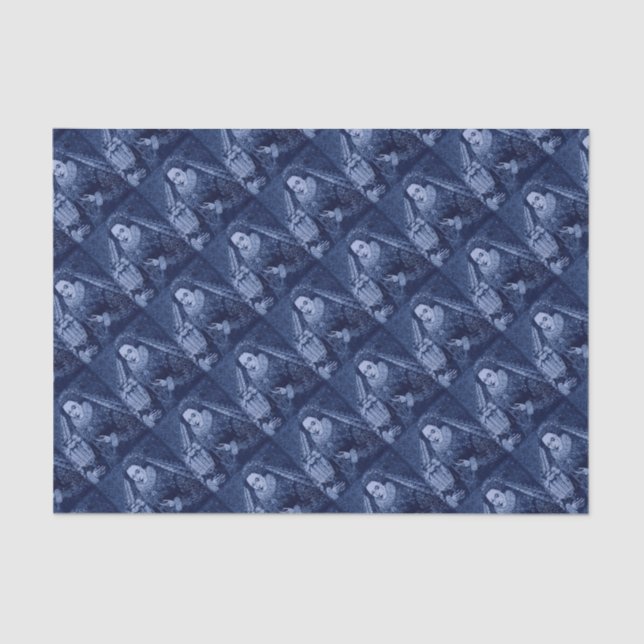 Papel De Seda Rainha Elizabeth I em impressão azul (Frente )