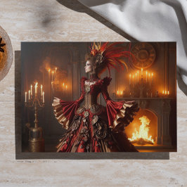 Papel De Seda Rainha Fogo Fênix Steampunk Vitoriana Industrial