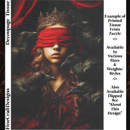 Papel De Seda Rainha Gótica de Corvos Vendada FC5L Decoupage