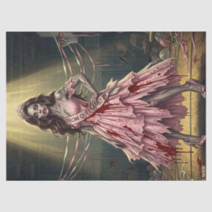 Papel De Seda Rainha Zumbi Vintage Noite de Baile Decoupage