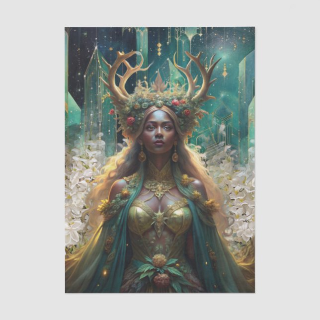 Papel De Seda Rainhas Esmeralda Fantásticas da Decoupagem da Flo (Frente )