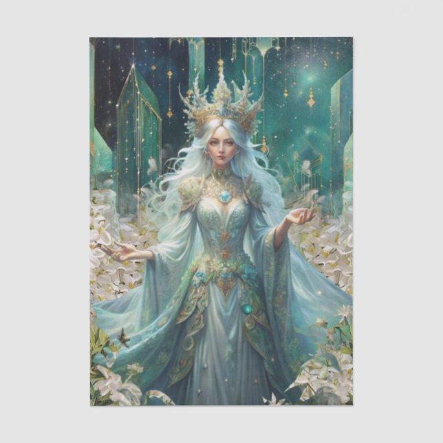 Papel De Seda Rainhas Esmeralda Fantásticas da Decoupagem Flores (Frente )