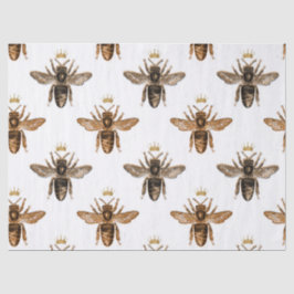 Papel De Seda Rainhas Negras Abelhas na Decoupage Branca