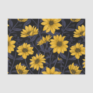 Papel De Seda Raízes do sol, girassol selvagem, amarelo e verde