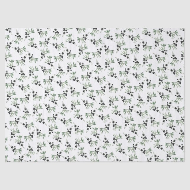 Papel De Seda Ramo de oliveira padrão simples decorativo botânic (Frente )