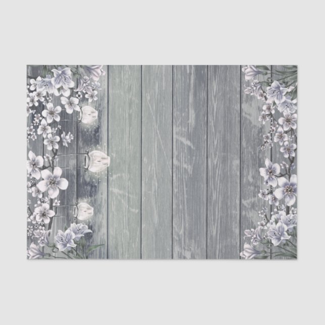 Papel De Seda Ramos de Cerejeira de Inverno & Lanternas de Casam (Frente )