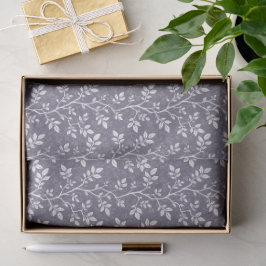 Papel De Seda Ramos e Folhas Botânicas de Lavanda Tecido