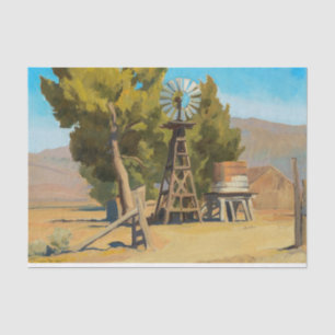 Papel De Seda Ranch Windmill, Carson, Nevada por Maynard Dixon