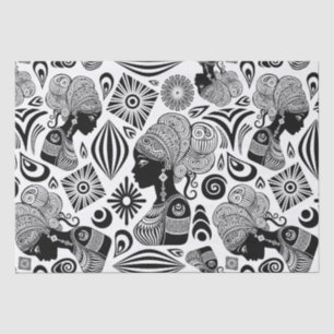 Papel De Seda Rapariga africana Retrato Tribal Tatuagem