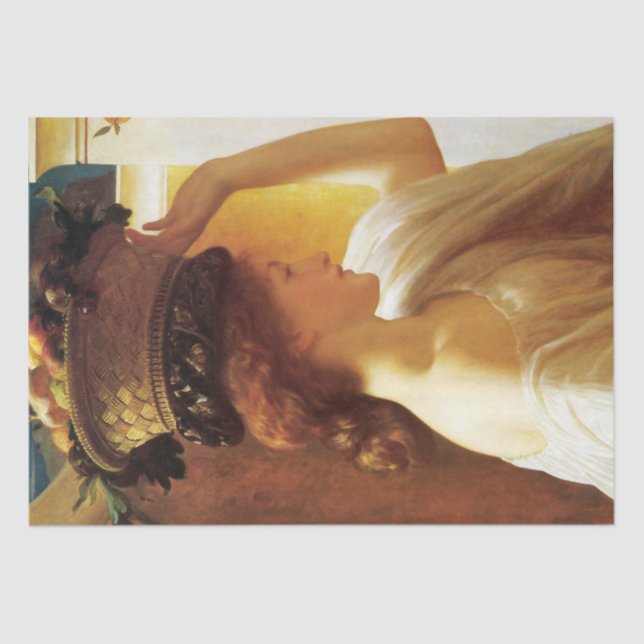 Papel De Seda Rapariga com cesta de Fruta (por Frederic Leighton (Frente )